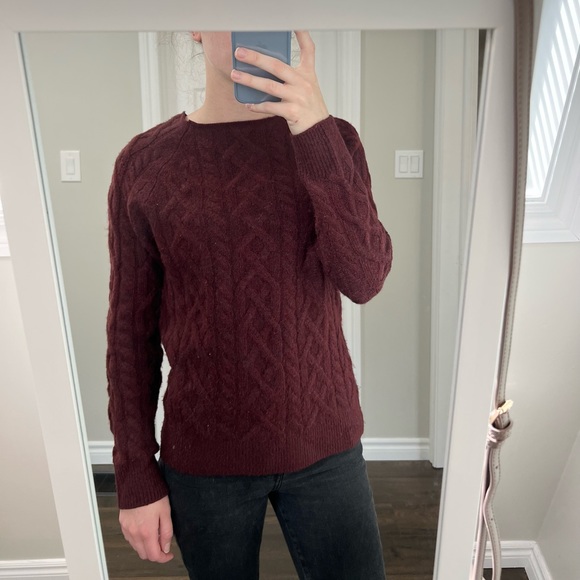 Burgundy Fall Knit Sweater - Picture 3 of 3